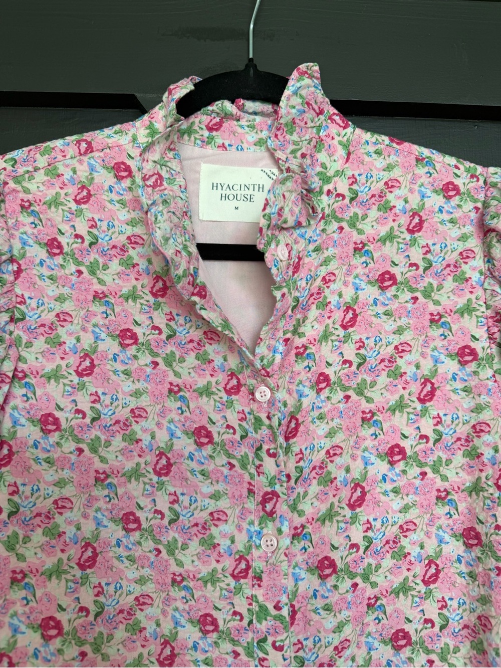 Hyacinth House Pink Multi Ruffle Collar Louisa Maxi Dress – Size Medium - Picture 7 of 11
